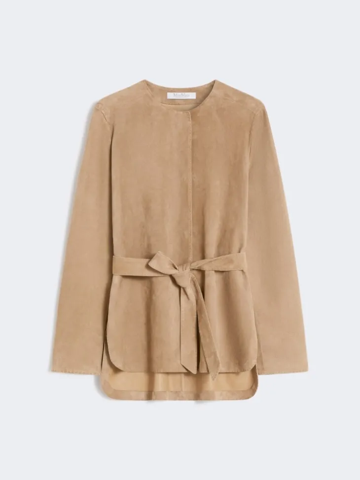 Suede jacket - HAZELNUT BROWN
