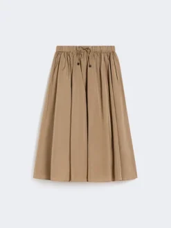 Taffeta midi skirt - KAKI
