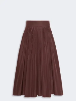 Taffeta pleated skirt - BORDEAUX