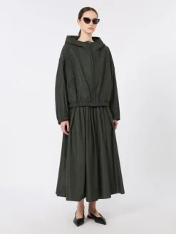 Taffeta pleated skirt - DARK GREEN
