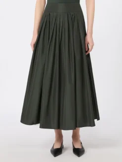 Taffeta pleated skirt - DARK GREEN