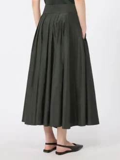 Taffeta pleated skirt - DARK GREEN