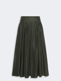 Taffeta pleated skirt - DARK GREEN
