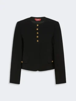 Technical cady crew-neck jacket - BLACK