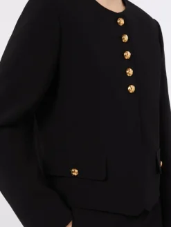 Technical cady crew-neck jacket - BLACK