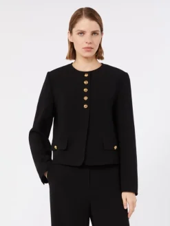Technical cady crew-neck jacket - BLACK