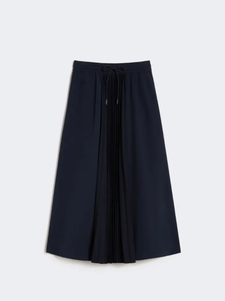 Technical fabric and jersey skirt - NAVY
