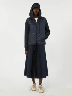 Technical fabric and jersey skirt - NAVY