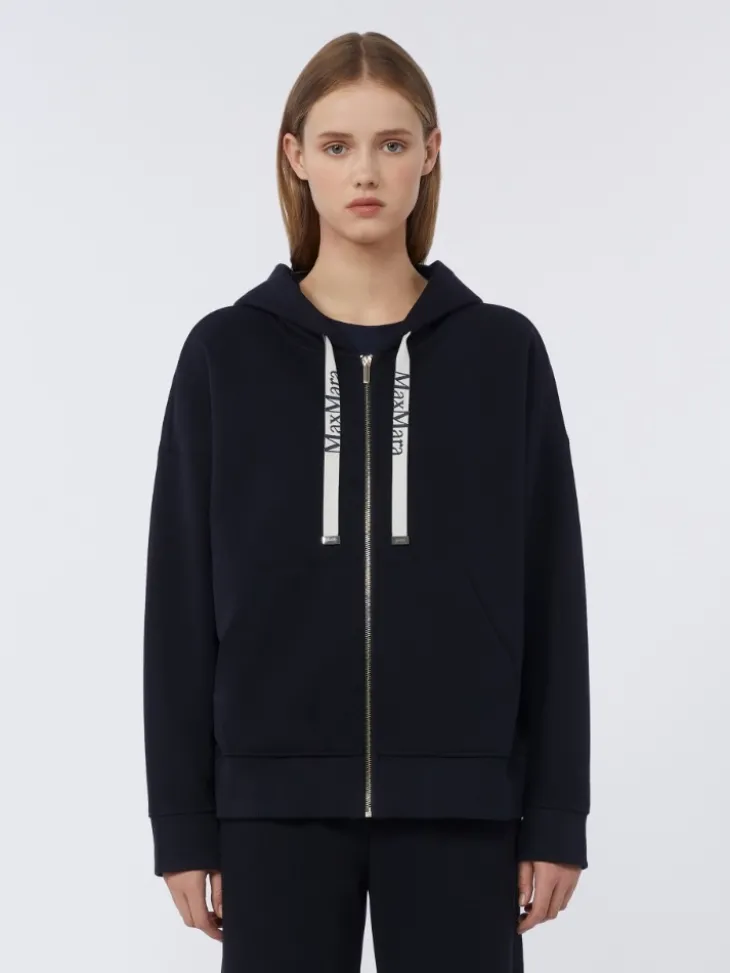 Technical jersey zip-up sweatshirt - ULTRAMARINE