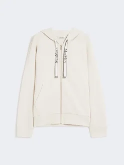 Technical jersey zip-up sweatshirt - ECRU