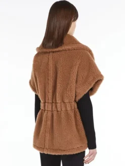 Teddy fabric cape - CAMEL