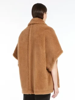 Teddy fabric cape - CAMEL