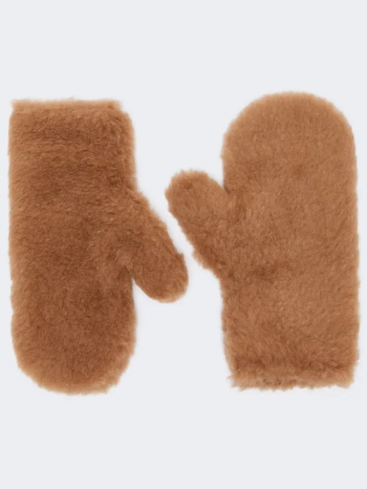 Teddy fabric mittens - CAMEL