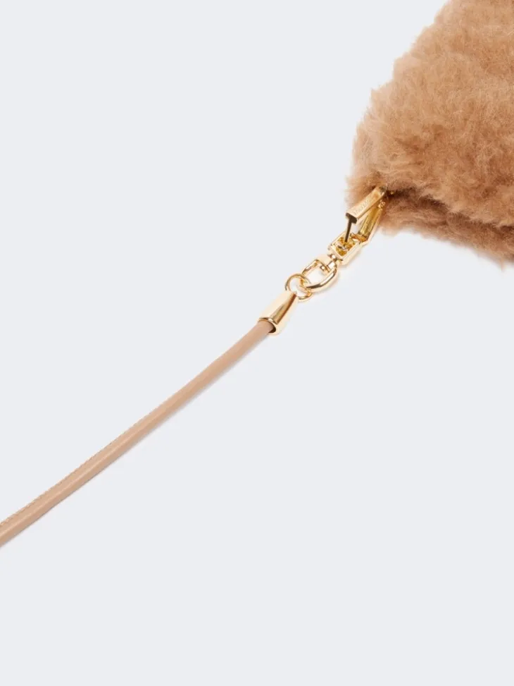 Teddy fabric mittens - CAMEL