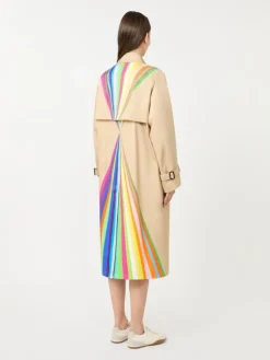 Trench coat in water-repellent cotton with rainbow print - MULTICOLOUR