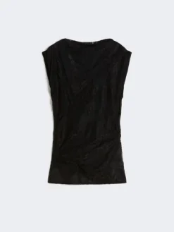 Two-tone lace top - BLACK