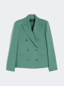 Viscose and linen blazer - GREEN
