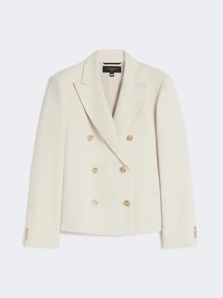 Viscose and linen blazer - BEIGE