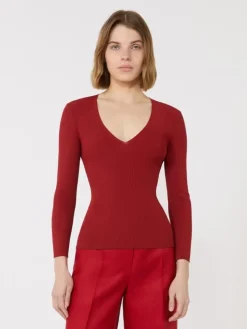 Viscose blend yarn jumper - RED