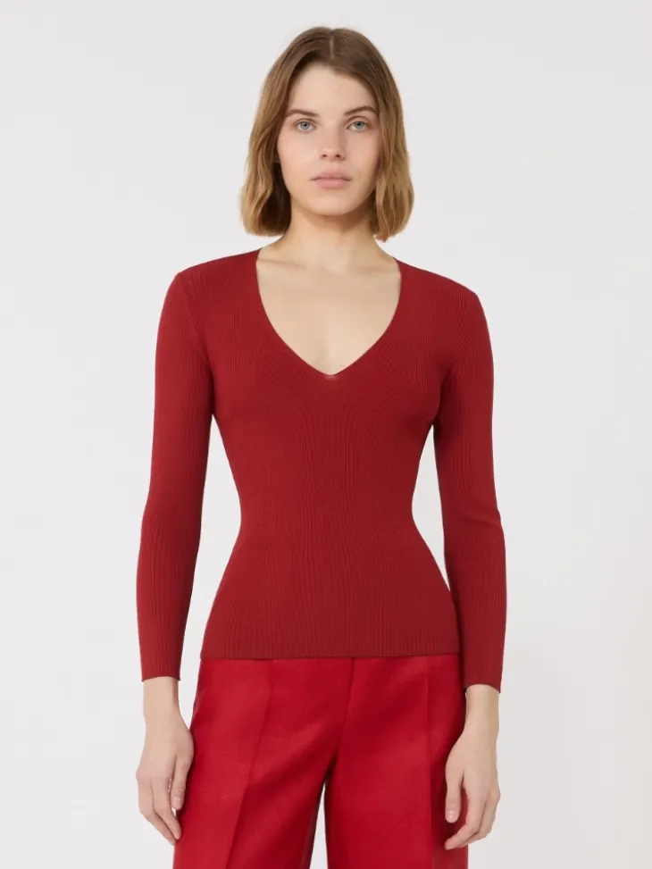 Viscose blend yarn jumper - RED
