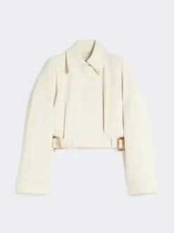 Viscose cady cropped jacket - IVORY