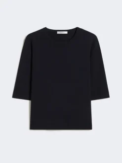 Viscose crêpe crew-neck jumper - ULTRAMARINE