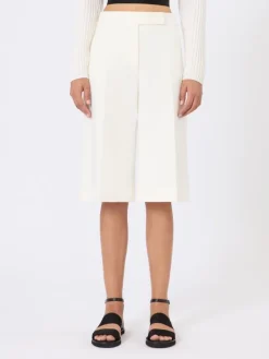 Viscose crêpe jersey Bermuda shorts - WHITE