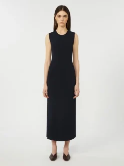 Viscose crêpe sheath dress - ULTRAMARINE
