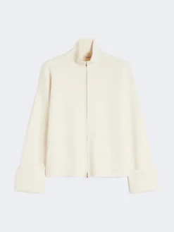Viscose crêpe yarn cardigan - IVORY