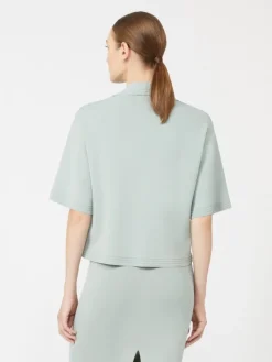 Viscose crêpe yarn jumper - SAGE GREEN