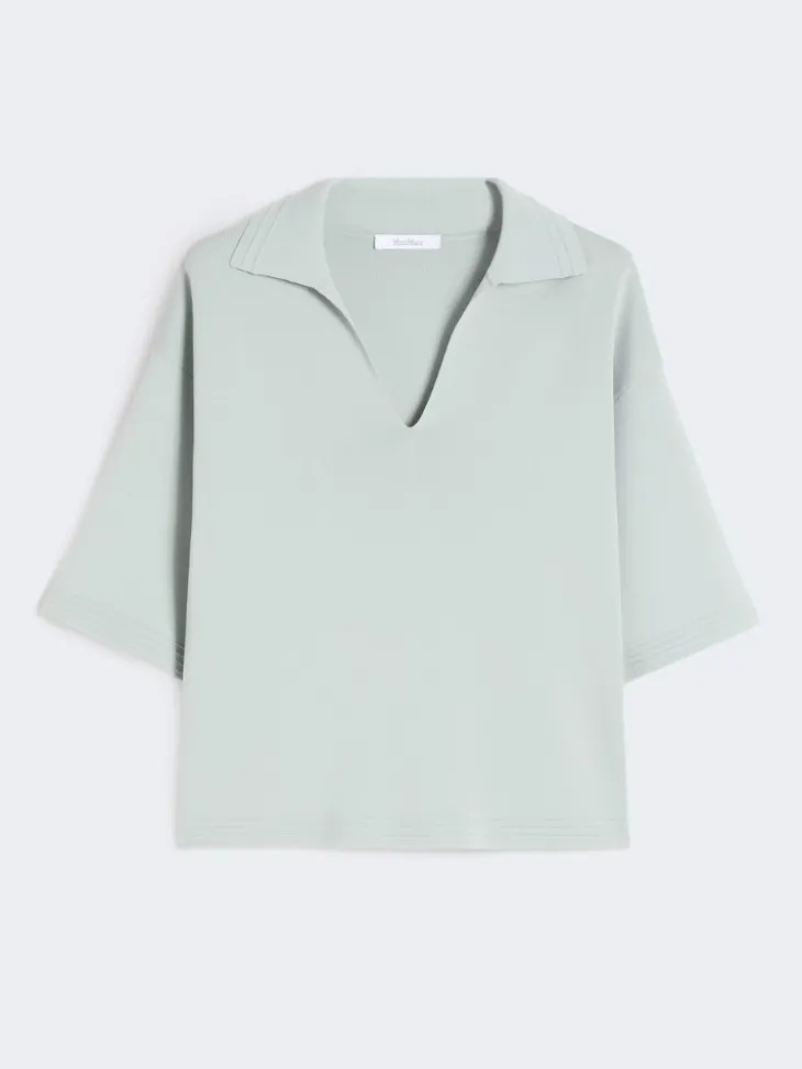 Viscose crêpe yarn jumper - SAGE GREEN