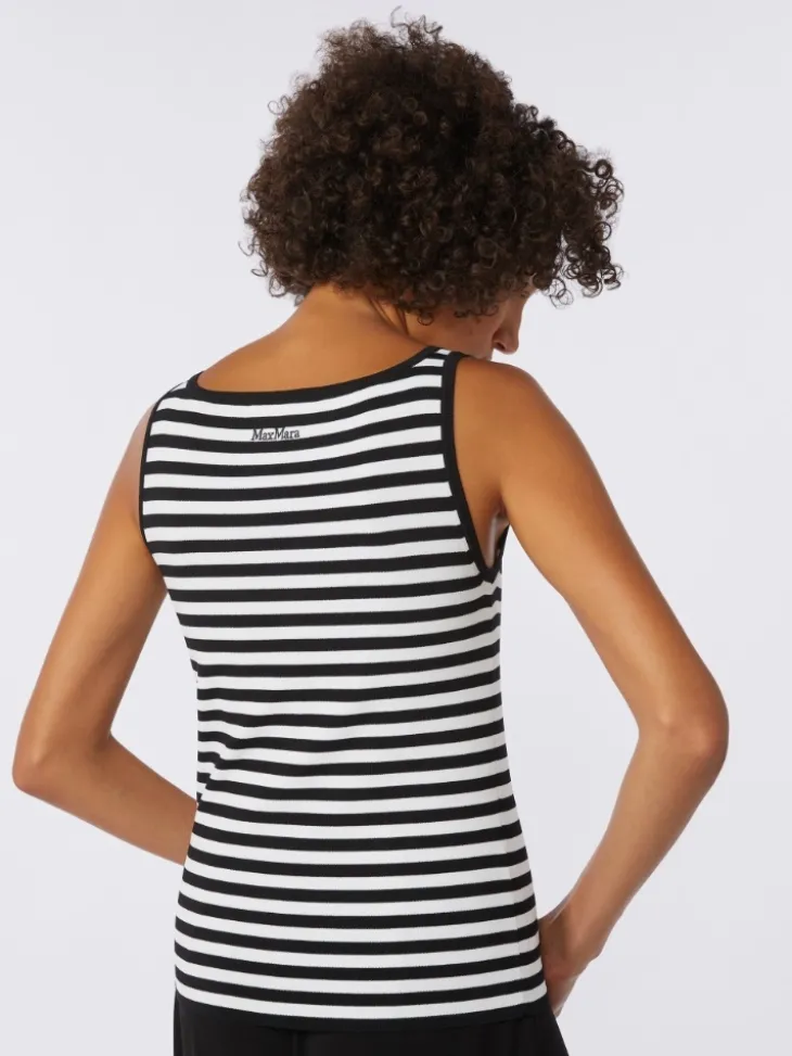 Viscose crêpe yarn sleeveless jumper - BLACK
