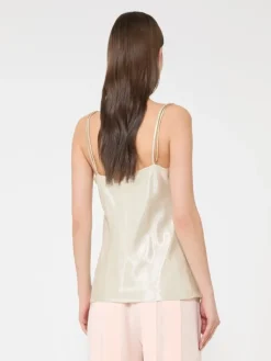 Viscose lamé top - LIGHT GOLD