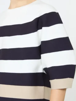 Viscose yarn cropped sweater - ULTRAMARINE
