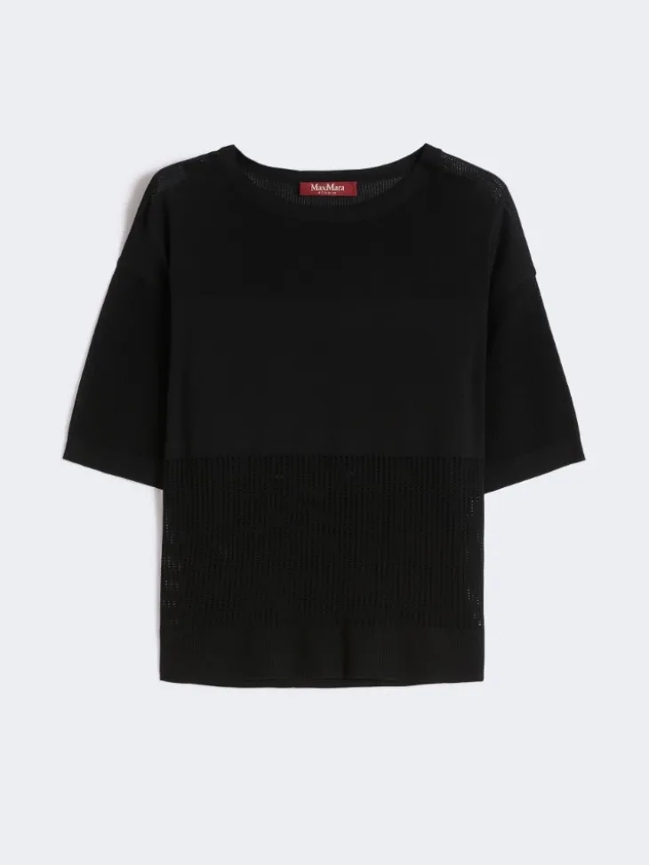 Viscose yarn jumper - BLACK
