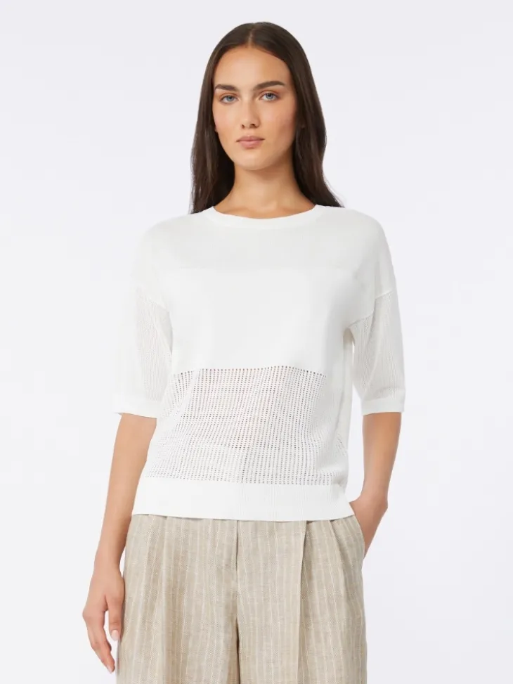 Viscose yarn jumper - OPTICAL WHITE