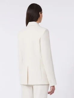 Viscose-blend canvas blazer - IVORY