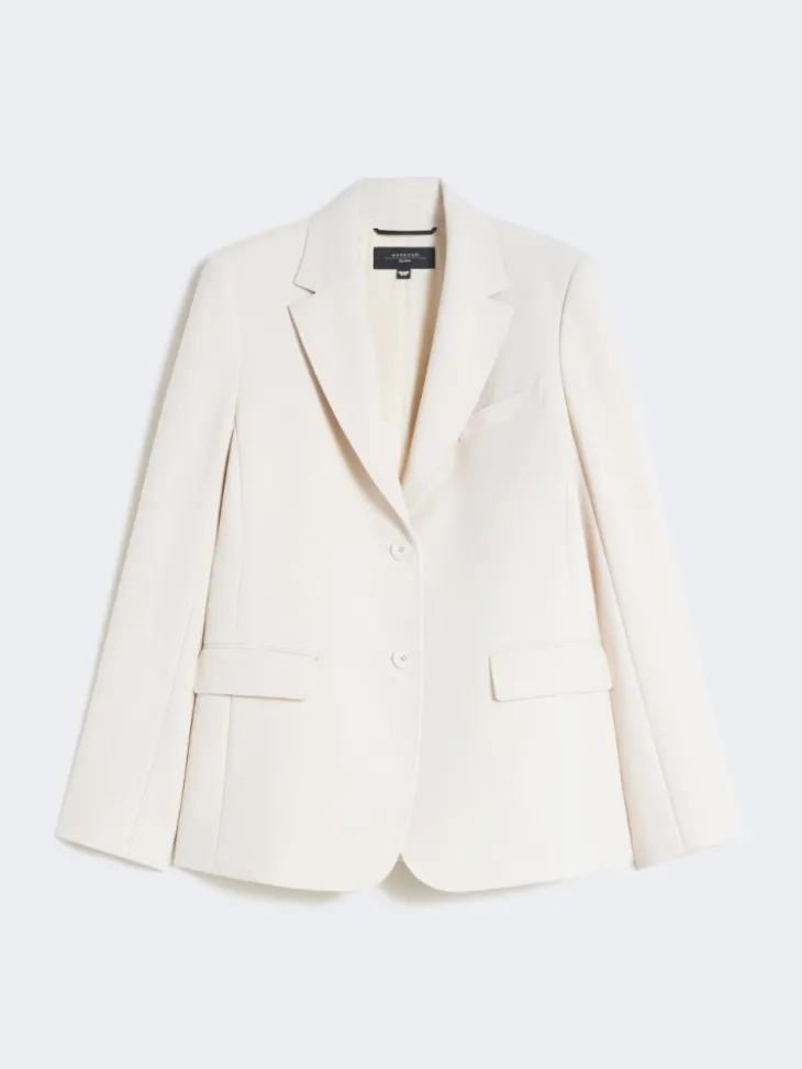Viscose-blend canvas blazer - IVORY