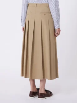 Washed gabardine skirt - HAZELNUT BROWN