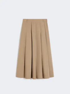 Washed gabardine skirt - HAZELNUT BROWN