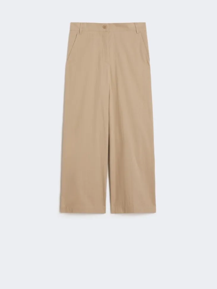Washed gabardine trousers - HAZELNUT BROWN