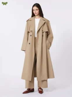 Washed gabardine trousers - HAZELNUT BROWN