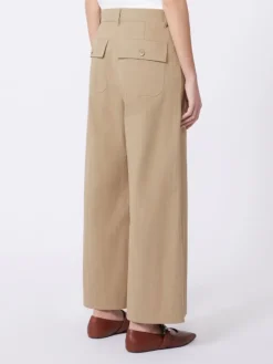Washed gabardine trousers - HAZELNUT BROWN