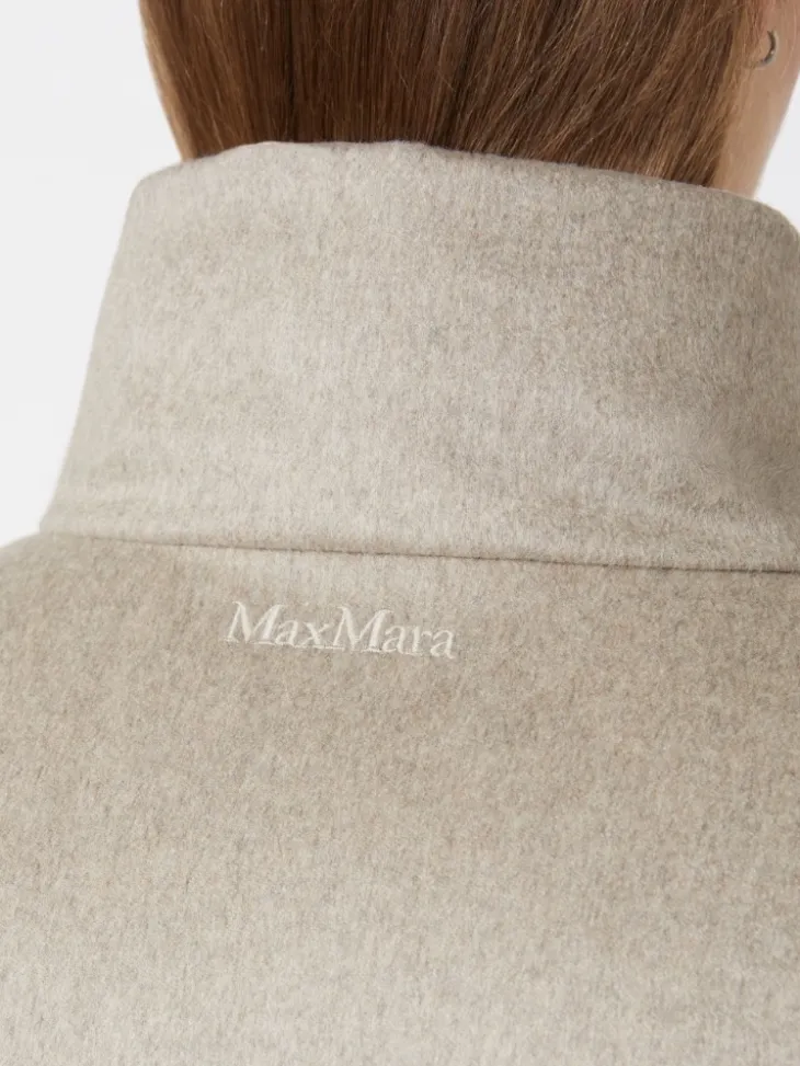 Water-repellent canvas and camel down jacket - SAND