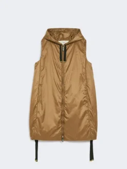 Water-repellent canvas gilet - CARAMEL