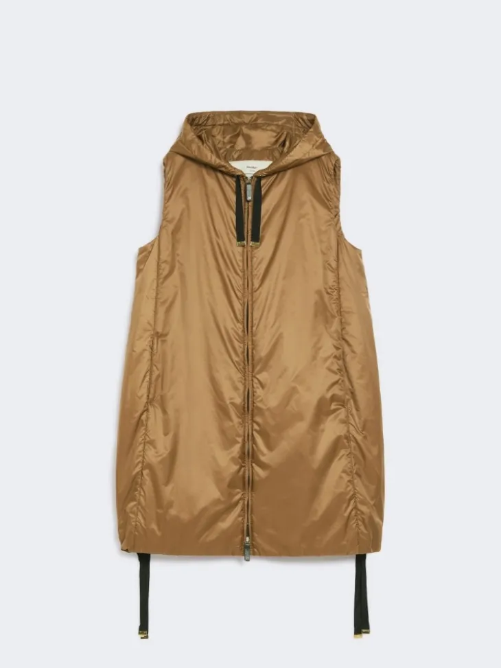 Water-repellent canvas gilet - CARAMEL