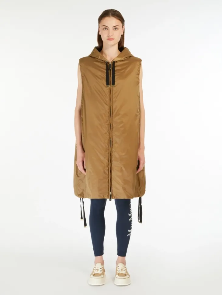 Water-repellent canvas gilet - CARAMEL