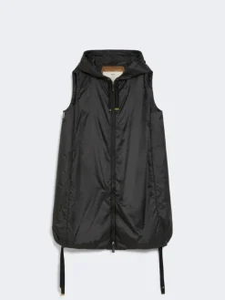 Water-repellent canvas gilet - BLACK
