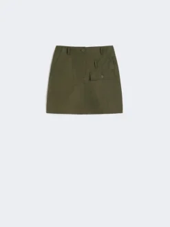 Water-repellent canvas mini skirt - KAKI