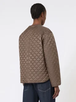 Water-repellent canvas padded jacket - HAZELNUT BROWN